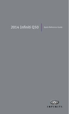 2014 Infiniti Q50 Quick Reference Guide
